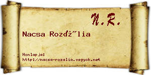 Nacsa Rozália névjegykártya